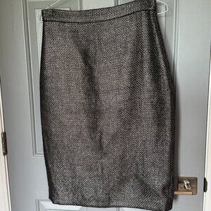 Banana Republic black & silver-gold metallic woven pencil skirt - like new - 10